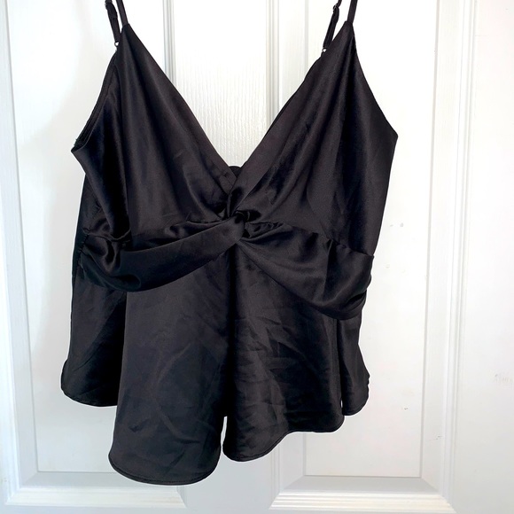 Lulu's Black Satin Tank Top - Picture 4 of 6